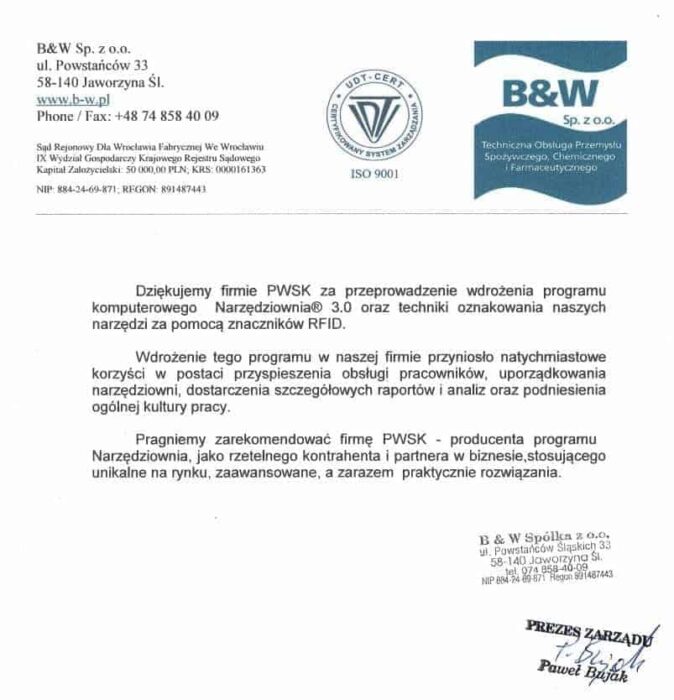 B&W case study